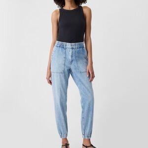 GAP High Rise Denim Girlfriend Utility Joggers